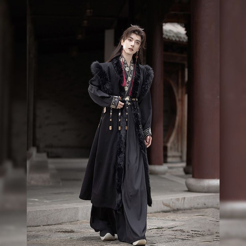 XIA 侠 Chinese Clothing Male Yunxi 云栖 Men's  Traditional Thicken Velvet Hanfu Autumn Winter
