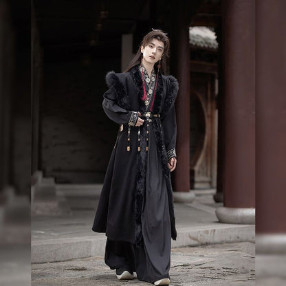 XIA 侠 Chinese Clothing Male Yunxi 云栖 Men's  Traditional Thicken Velvet Hanfu Autumn Winter