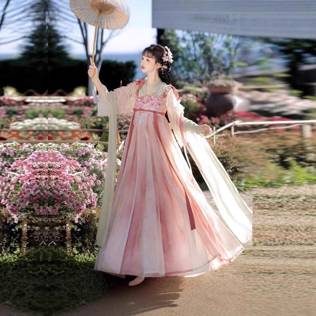 TANG Dynasty Clothing Dress Women's Flower Ruqun Princess Zhaozhao  昭昭公主 Traditional Hanfu Spring Summer Autumn