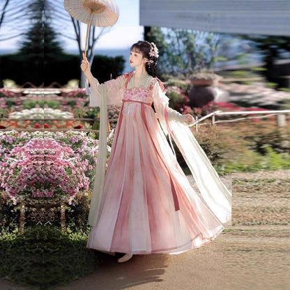 TANG Dynasty Clothing Dress Women's Flower Ruqun Princess Zhaozhao  昭昭公主 Traditional Hanfu Spring Summer Autumn