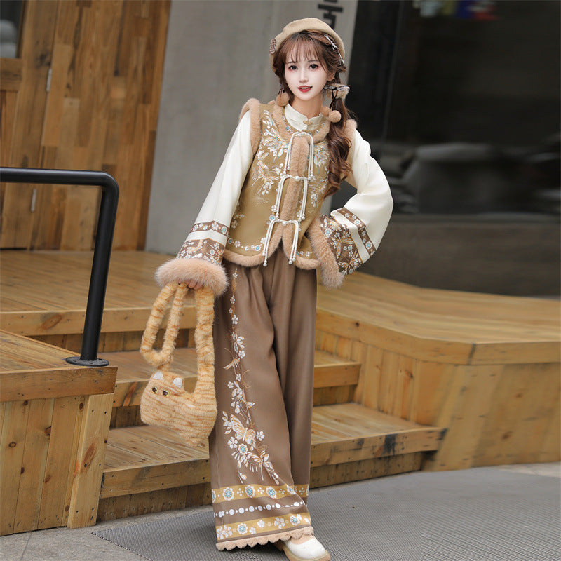 New Chinese Style Clothing Chunxin Xuerongdie "雪绒蝶" Women's Modern  Hanfu Winter Autumn