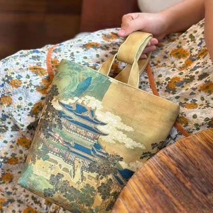 Chinese Style Canvas Handbag Culture Bags Guhua 古画