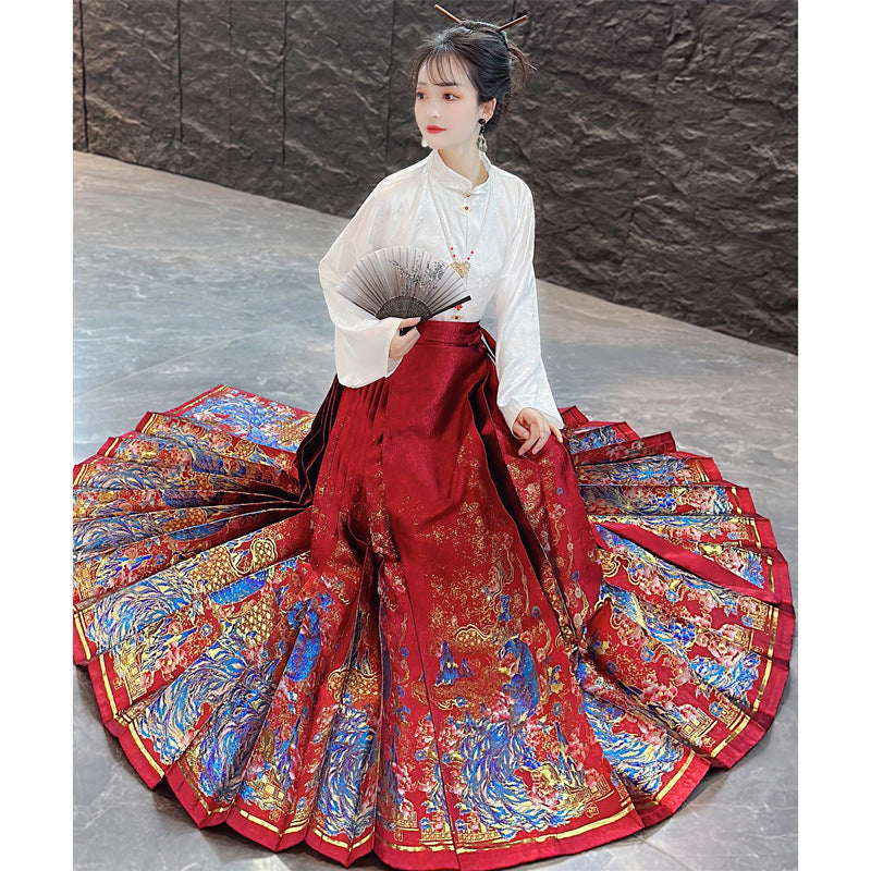 Mamian Skirts Huangque 凰雀 Women's Traditional Clothing Chinese Hanfu