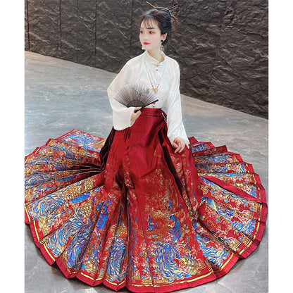 Mamian Skirts Huangque 凰雀 Women's Traditional Clothing Chinese Hanfu
