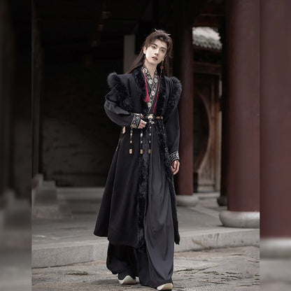XIA 侠 Chinese Clothing Male Yunxi 云栖 Men's  Traditional Thicken Velvet Hanfu Autumn Winter