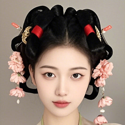Traditional Chinese Hairstyle Wig Qinglan 青岚 Hanfu Historical Royal Hairpieces