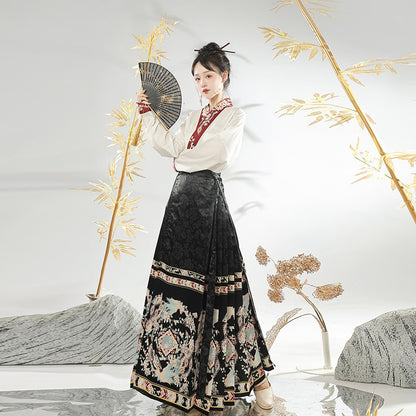 Ming Dynasty Dress Women's Mamian Skirt Fengxi 凤溪 Hanfu Clothing Spring Summer Autumn