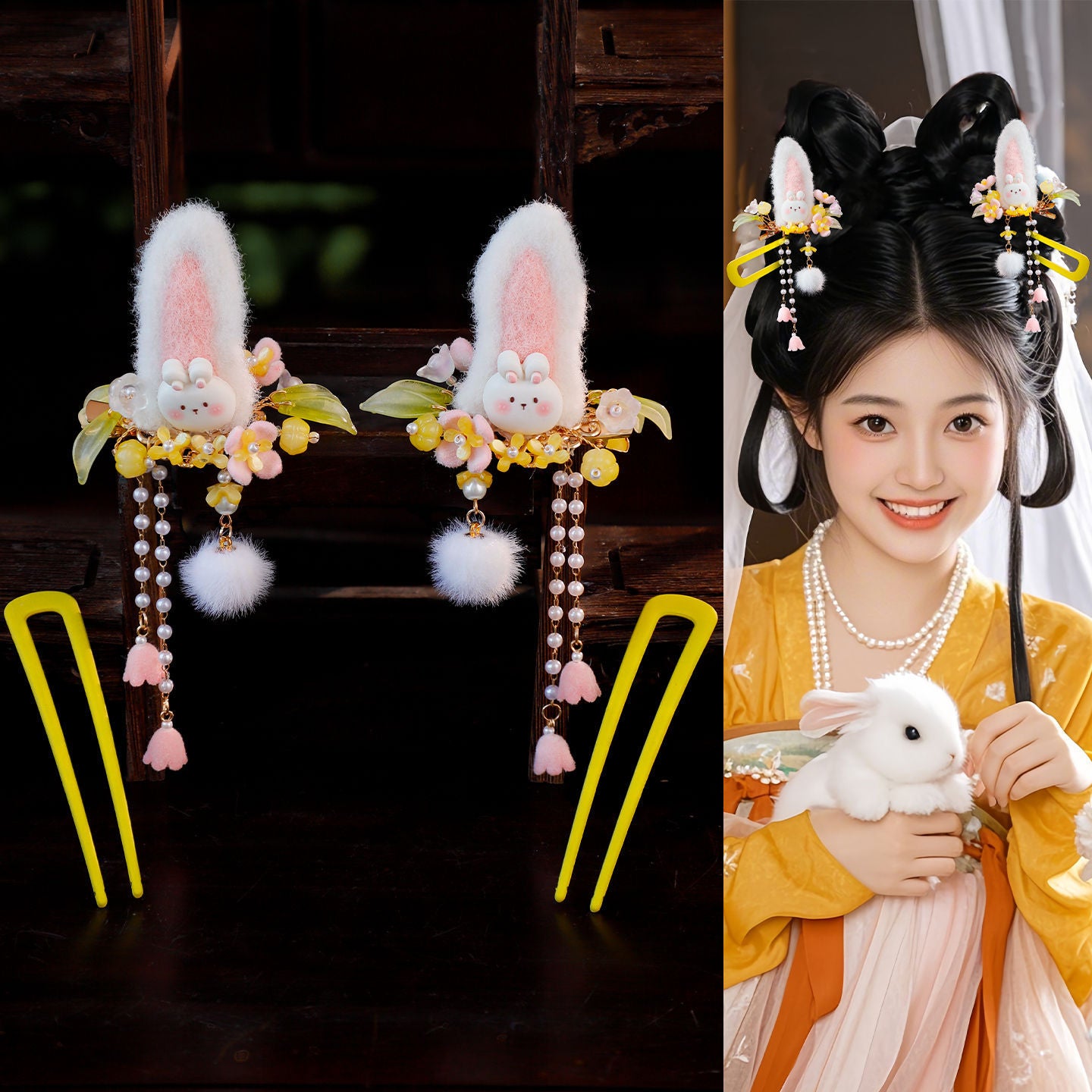 Traditional Chinese Hair jewelry Yuetu 月兔 Hanfu Historical Headgear