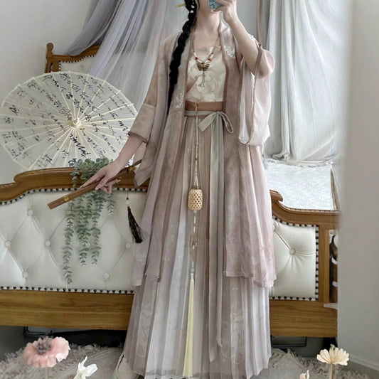 SONG Dynasty Hanfu Women's Xiahe 夏荷 Skirt  Spring Summer Autumn