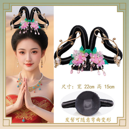 Traditional Chinese Hairstyle Wig Feitian 飞天Hanfu Historical Royal Hairpieces