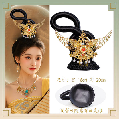 Traditional Chinese Hairstyle Wig Xiyu 西域 Hanfu Historical Royal Hairpieces