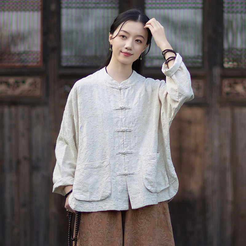 Linen Shirt Guipu "归朴" Han Element Clothing Women's Modern Hanfu Spring Autumn