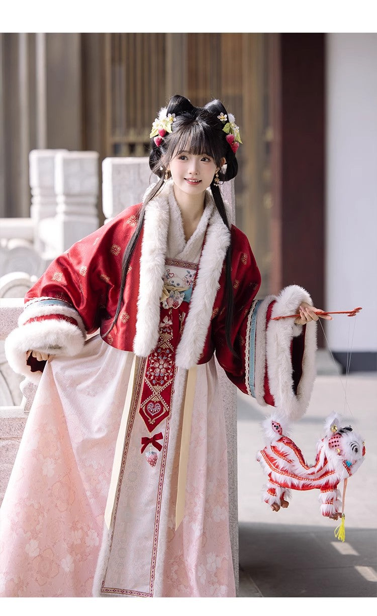 TANG Dynasty Clothing Famensi 法门寺 Ruqun Women's Chinese Traditional Thicken Velvet Hanfu Autumn Winter