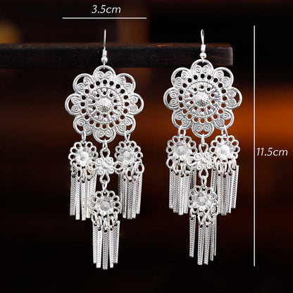 Miao Traditional Chinese Earrings Diebian 蝶变 Hanfu Nationality Accessories