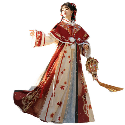TANG Dynasty Clothing Jinsuihuan 锦岁欢 Ruqun Women's Chinese Traditional Thicken Velvet Hanfu Autumn Winter