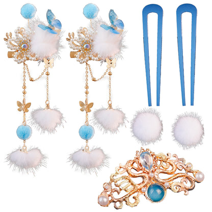 Traditional Chinese Hair jewelry Landie 蓝蝶 Hanfu Historical Headgear