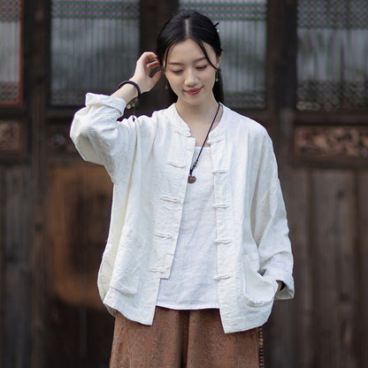 Linen Shirt Guipu "归朴" Han Element Clothing Women's Modern Hanfu Spring Autumn