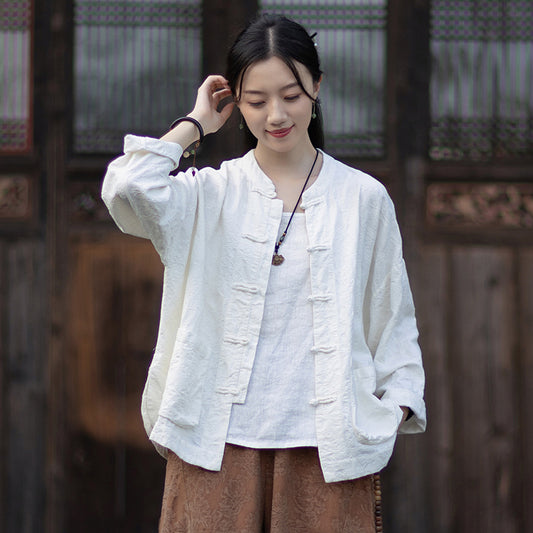 Linen Shirt Guipu "归朴" Han Element Clothing Women's Modern Hanfu Spring Autumn