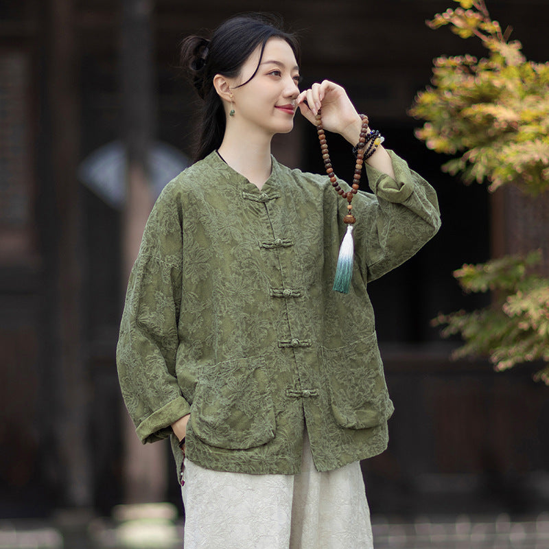Linen Shirt Guipu "归朴" Han Element Clothing Women's Modern Hanfu Spring Autumn