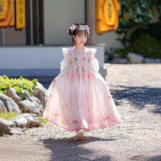 TANG Dynasty Children's Butterfly 蝴蝶 Hanfu Clothing Ruqun Spring Summer Autumn