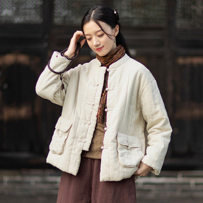 Linen Coat Fengxi "风息" Han Element Clothing Women's Modern Hanfu Winter Autumn