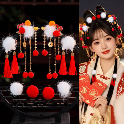 Traditional Chinese Hair jewelry Caishen 财神 Hanfu Historical Headgear