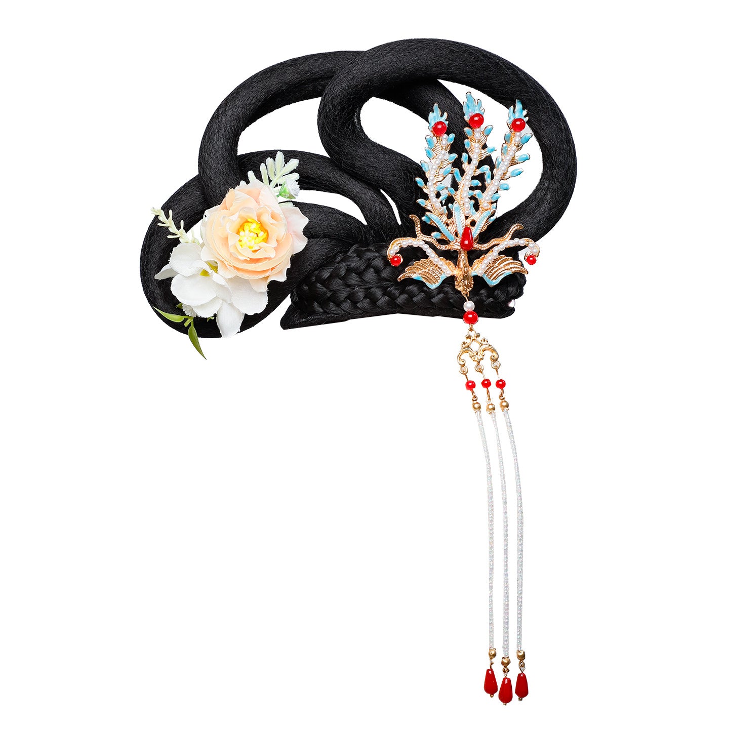 Kid's Traditional Chinese Hairstyle Wig Change 嫦娥 Hanfu Historical Royal Hairpieces