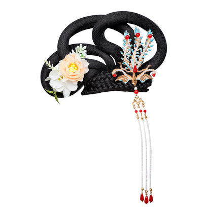 Kid's Traditional Chinese Hairstyle Wig Change 嫦娥 Hanfu Historical Royal Hairpieces