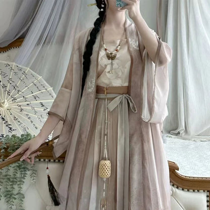 SONG Dynasty Hanfu Women's Xiahe 夏荷 Skirt  Spring Summer Autumn