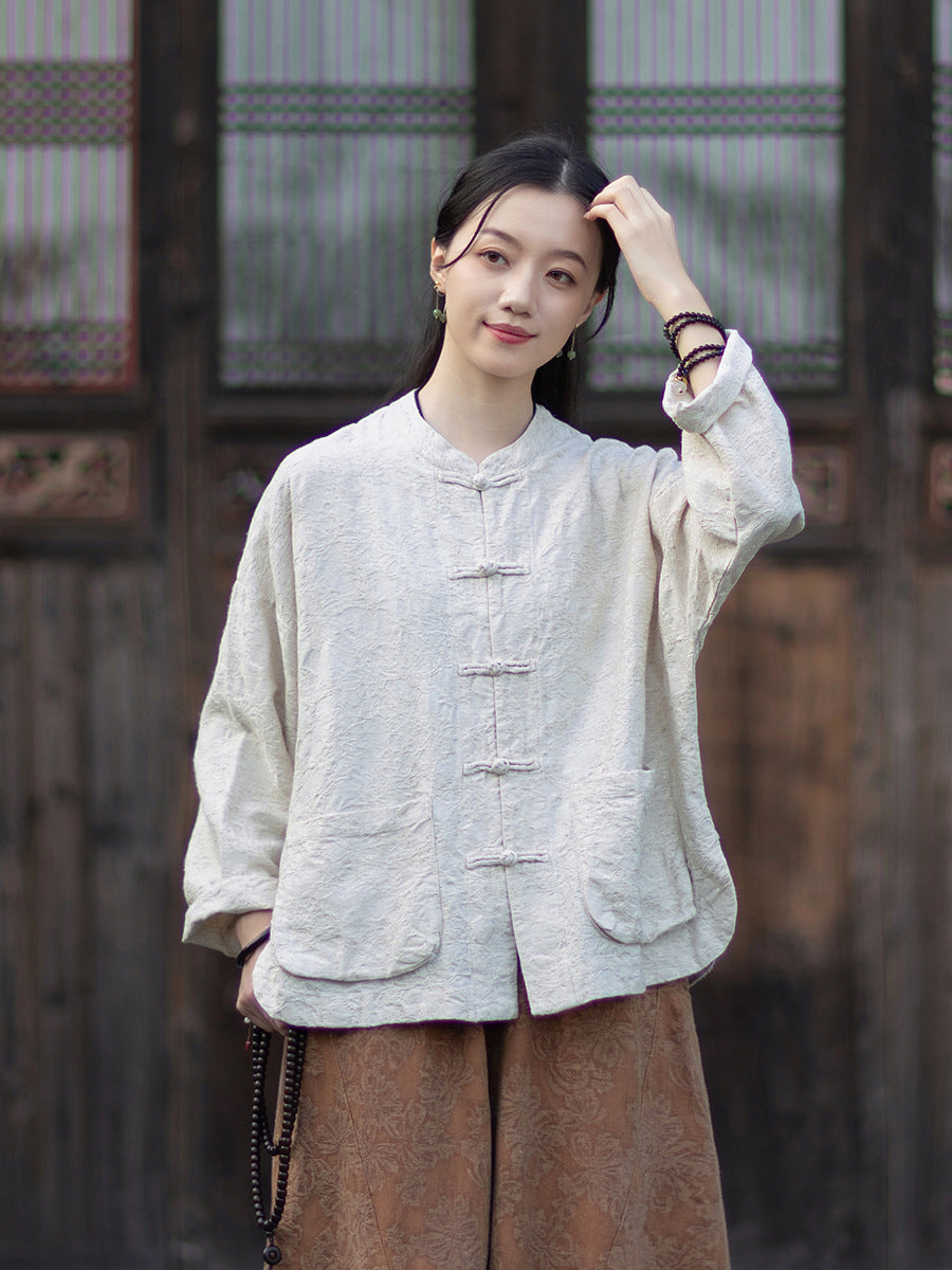Linen Shirt Guipu "归朴" Han Element Clothing Women's Modern Hanfu Spring Autumn