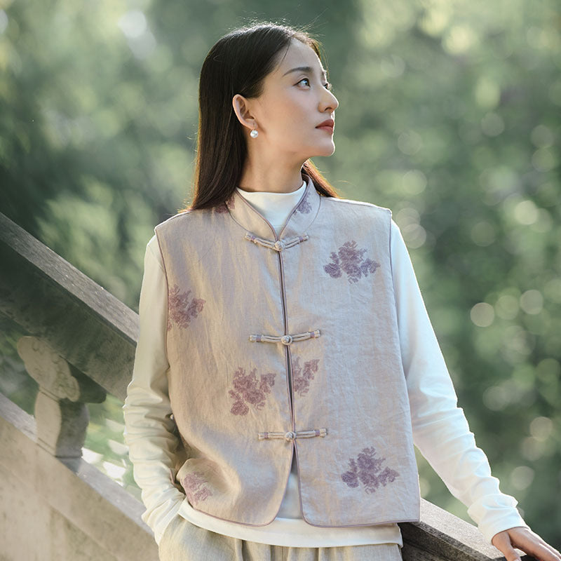 Thickened Vest Han Element Clothing Women's Pink Memory 粉色回忆 Modern Hanfu Autumn Winter