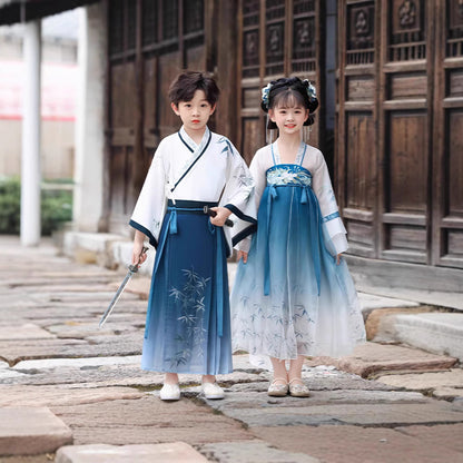 Children's Mozhu 墨竹 Hanfu Suit Spring Summer Autumn