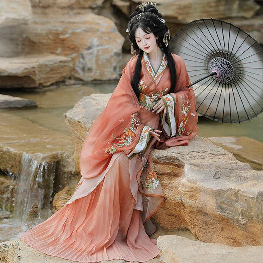 Warring States Clothing Liuhuoyingxiao 榴火映绡 Women's Hanfu Clothing  Spring Summer Autumn