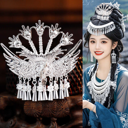 Miao Ornaments Yaoqi 瑶绮 Traditional Chinese Hair jewelry Hanfu Historical Headgear