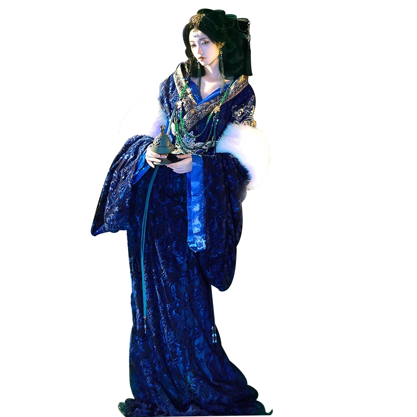 Warring States Clothing  Dugujialuo 独孤伽罗 Women's Chinese Traditional Thicken Velvet Hanfu Dress Autumn Winter