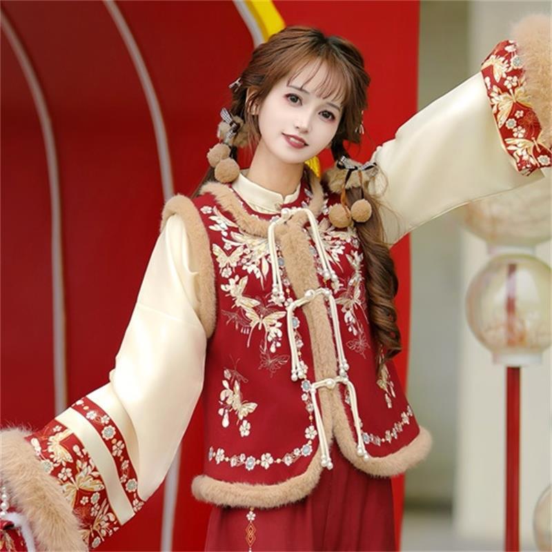 New Chinese Style Clothing Chunxin Xuerongdie "雪绒蝶" Women's Modern  Hanfu Winter Autumn