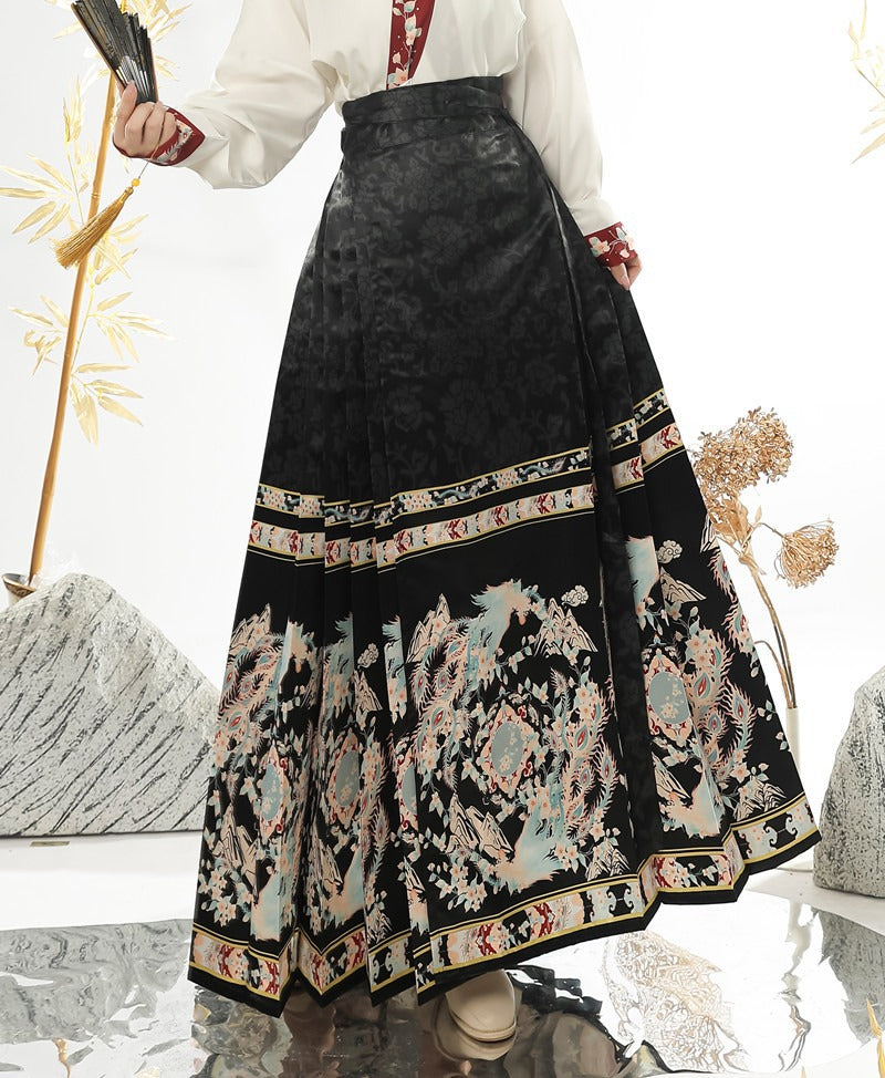 Ming Dynasty Dress Women's Mamian Skirt Fengxi 凤溪 Hanfu Clothing Spring Summer Autumn