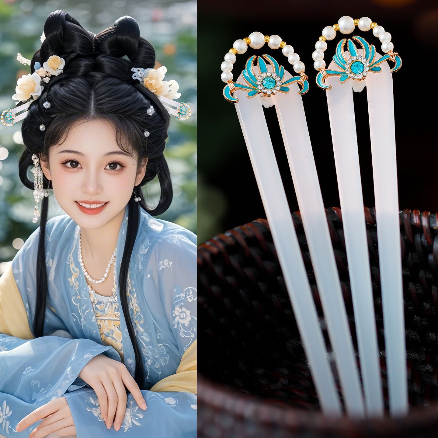 Traditional Chinese Hair jewelry Yuexin 悦心 Hanfu Historical Headgear