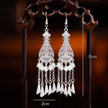 Miao Traditional Chinese Earrings Diebian 蝶变 Hanfu Nationality Accessories