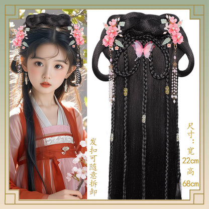 Kid's Traditional Chinese Hairstyle Wig Guixiu 闺秀 Hanfu Historical Royal Hairpieces