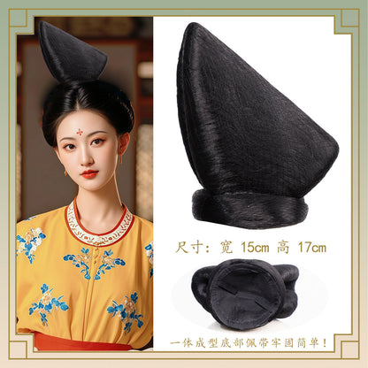 Traditional Chinese Hairstyle Wig Guifei 贵妃 Hanfu Historical Royal Hairpieces