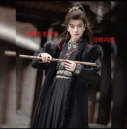 XIA 侠 Chinese Clothing Male Yunxi 云栖 Men's  Traditional Thicken Velvet Hanfu Autumn Winter