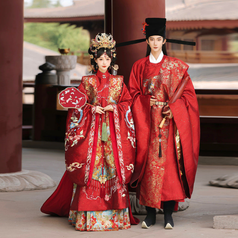 Women's Chinese Wedding Gown Clothes Linfengxi 麟凤栖 Men's Customs Traditional Male Hanfu Dress