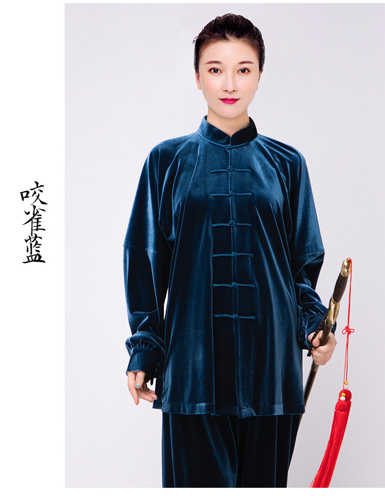 Thickened Tai Chi Quan Velvet Penglai 蓬莱 Clothing  Gender Neutral Chinese Kungfu Traditional Hanfu Autumn Winter