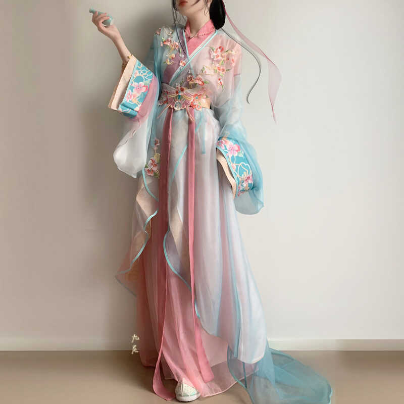 Han Dynasty Women's Dress Meidie 媚蝶 Traditional Chinese Hanfu Clothing Spring Summer Autumn