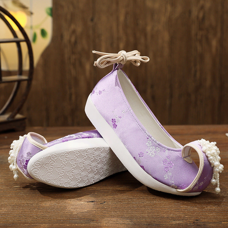 Women's Traditional Shoes Meizi 梅紫 Chinese Internal Increase Head Tilted Spring Summer Autumn