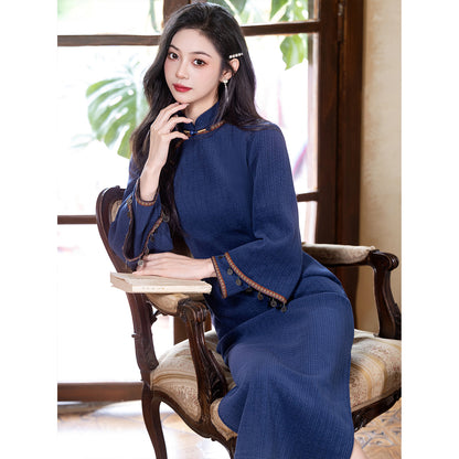 Women's Qipao Shiyu 诗语 Asian Thicken Dress Chinese Modern Hanfu Clothing Cheongsam Winter