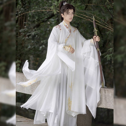 Weijin Dynasty Male Hanfu Wuchen 无尘 Traditional Chinese embroidered Men’s Clothing Spring Autumn
