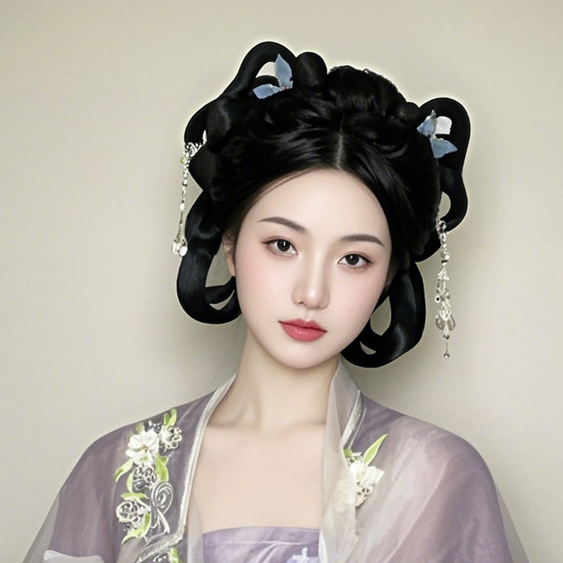 Traditional Chinese Hairstyle Wig Qinglan 青岚 Hanfu Historical Royal Hairpieces