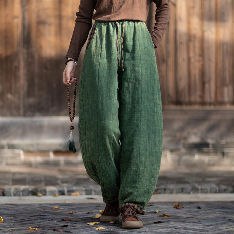 Ticken Linen Pants Guyin "谷音" Han Element Clothing Women's Modern Hanfu Winter Autumn
